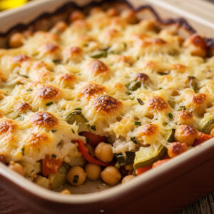 Gratinado de legumes e grão de bico